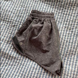 Grey lululemon bitty hot shorts (size 4)